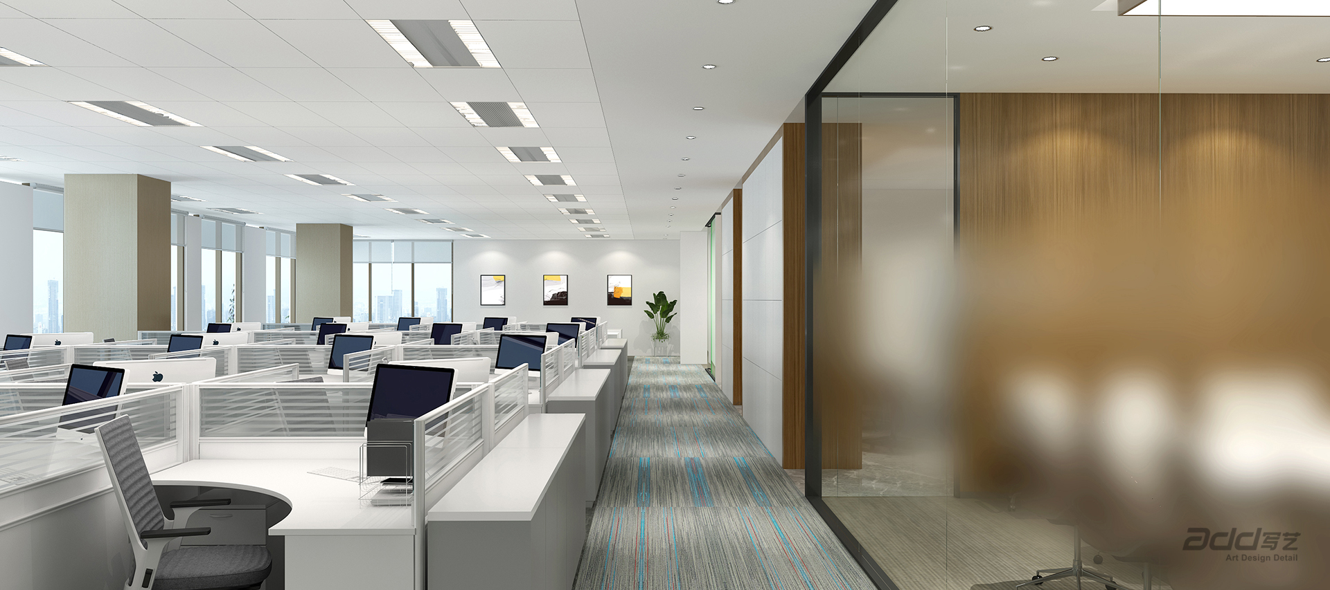 財(cái)通證券寫(xiě)字樓裝修-辦公區(qū)走廊-pc